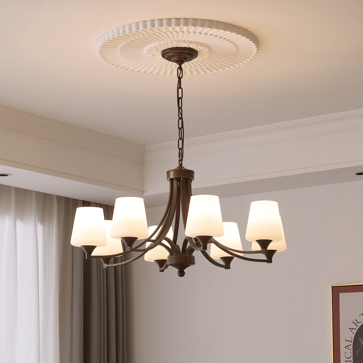 Ardena Chandelier Verre Classique Vintage Élégance - Neutralighting