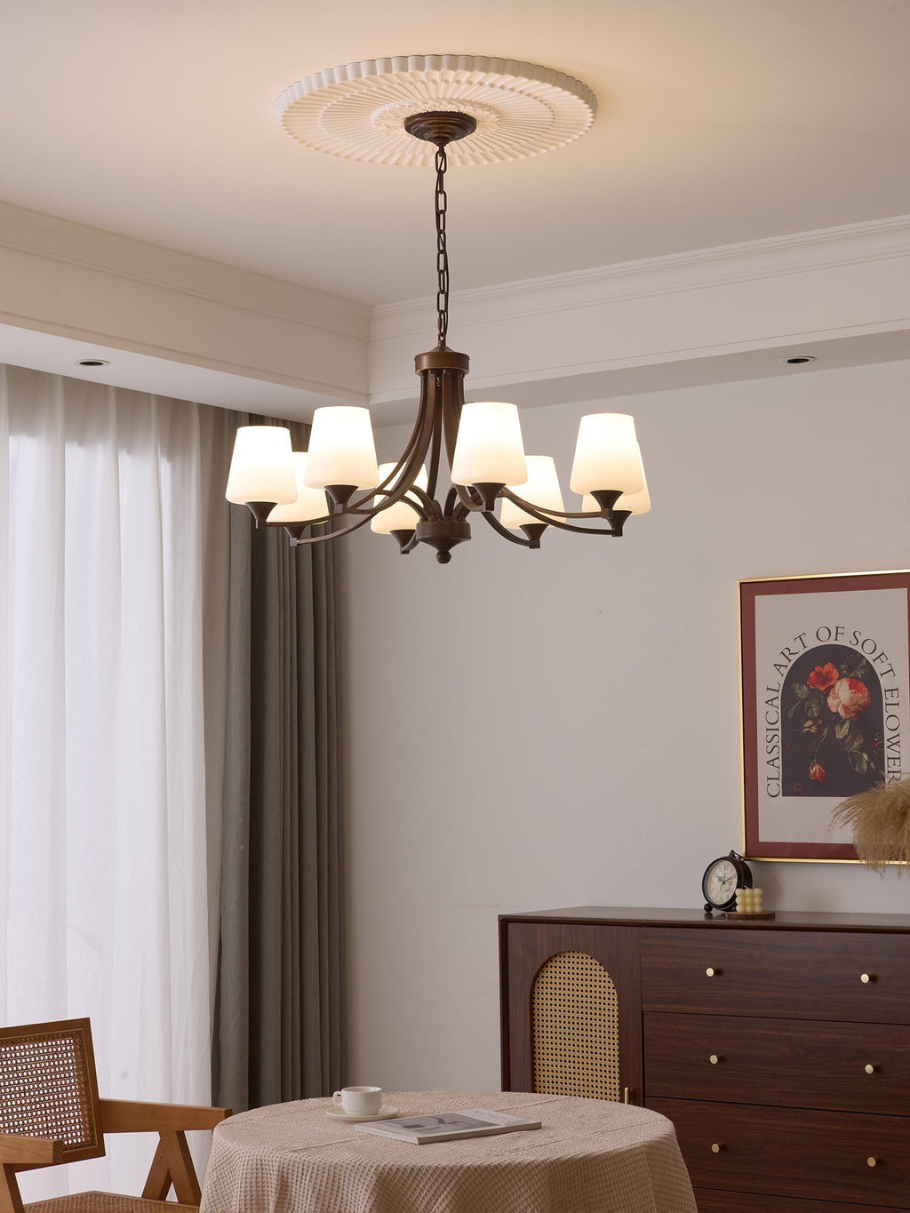 Ardena Chandelier Verre Classique Vintage Élégance - Neutralighting