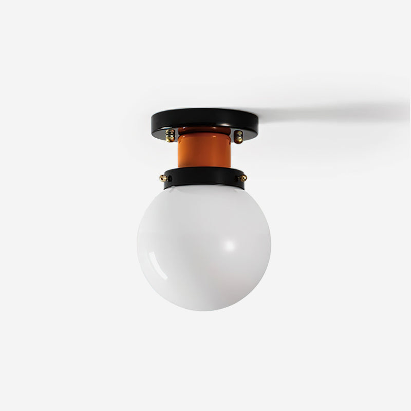 Aria Lumière de Plafond en verre Sphérique Orange et Noir - Neutralighting