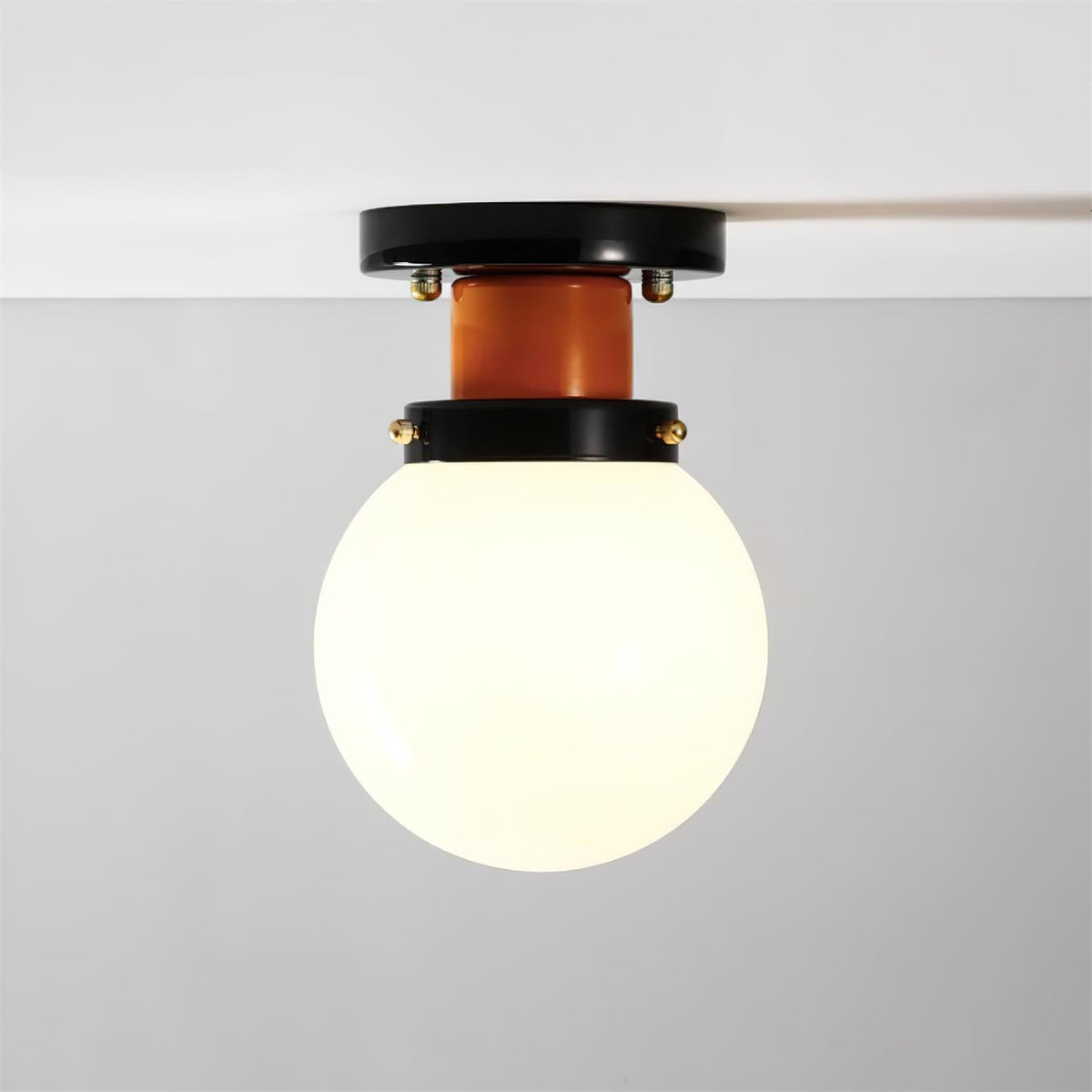 Aria Lumière de Plafond en verre Sphérique Orange et Noir - Neutralighting