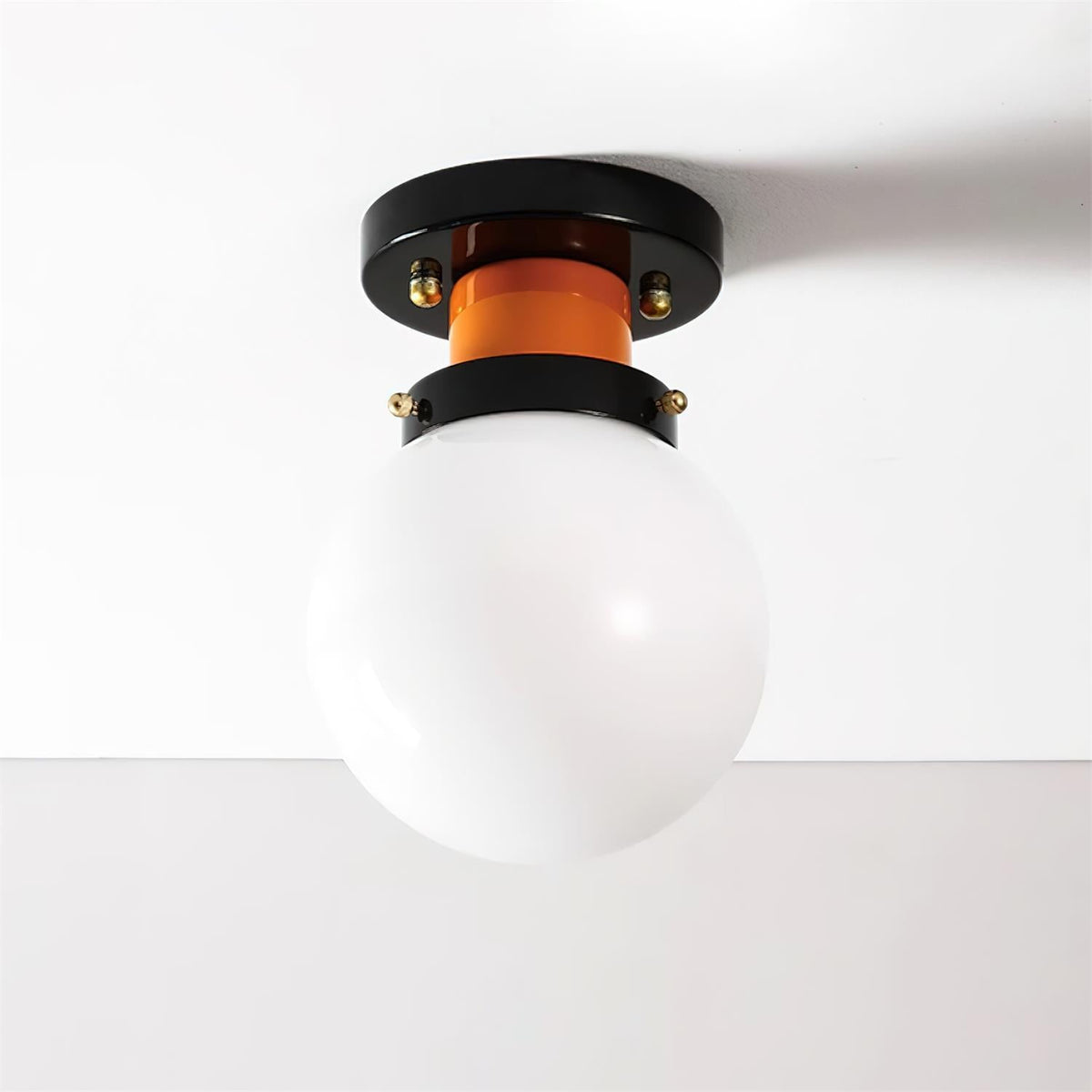 Aria Lumière de Plafond en verre Sphérique Orange et Noir - Neutralighting