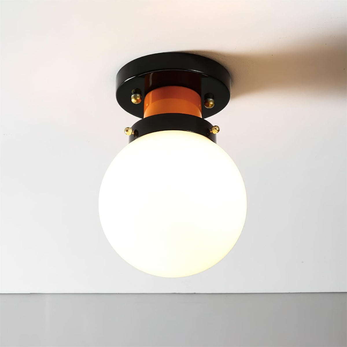 Aria Lumière de Plafond en verre Sphérique Orange et Noir - Neutralighting