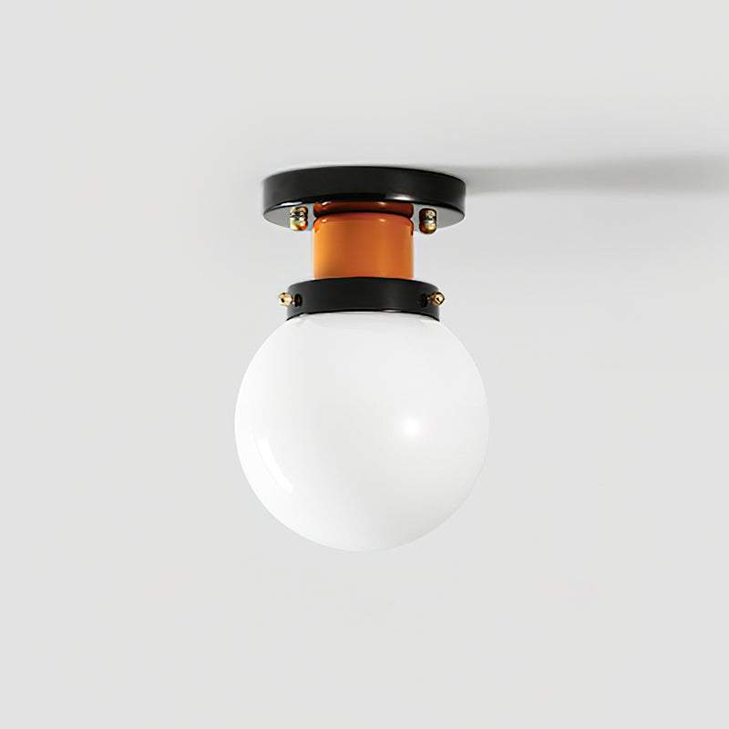 Aria Lumière de Plafond en verre Sphérique Orange et Noir - Neutralighting