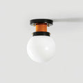 Aria Lumière de Plafond en verre Sphérique Orange et Noir - Neutralighting