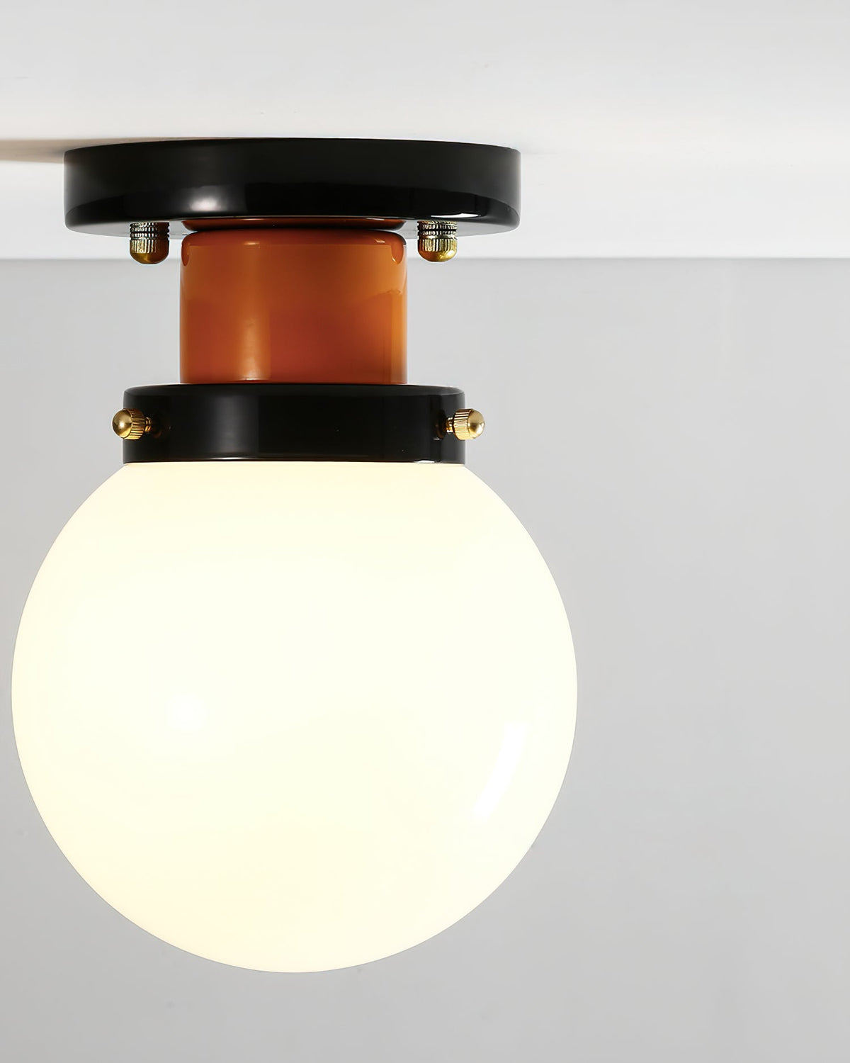 Aria Lumière de Plafond en verre Sphérique Orange et Noir - Neutralighting