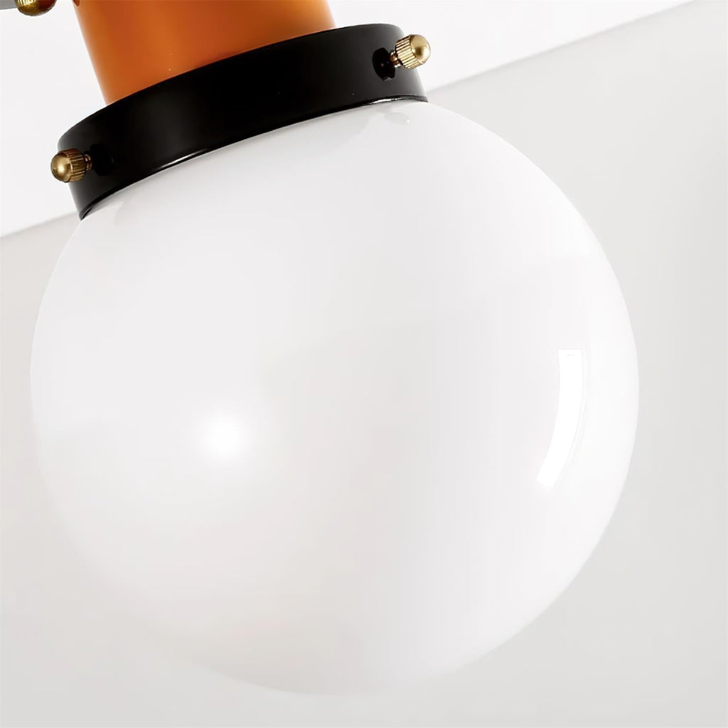 Aria Lumière de Plafond en verre Sphérique Orange et Noir - Neutralighting