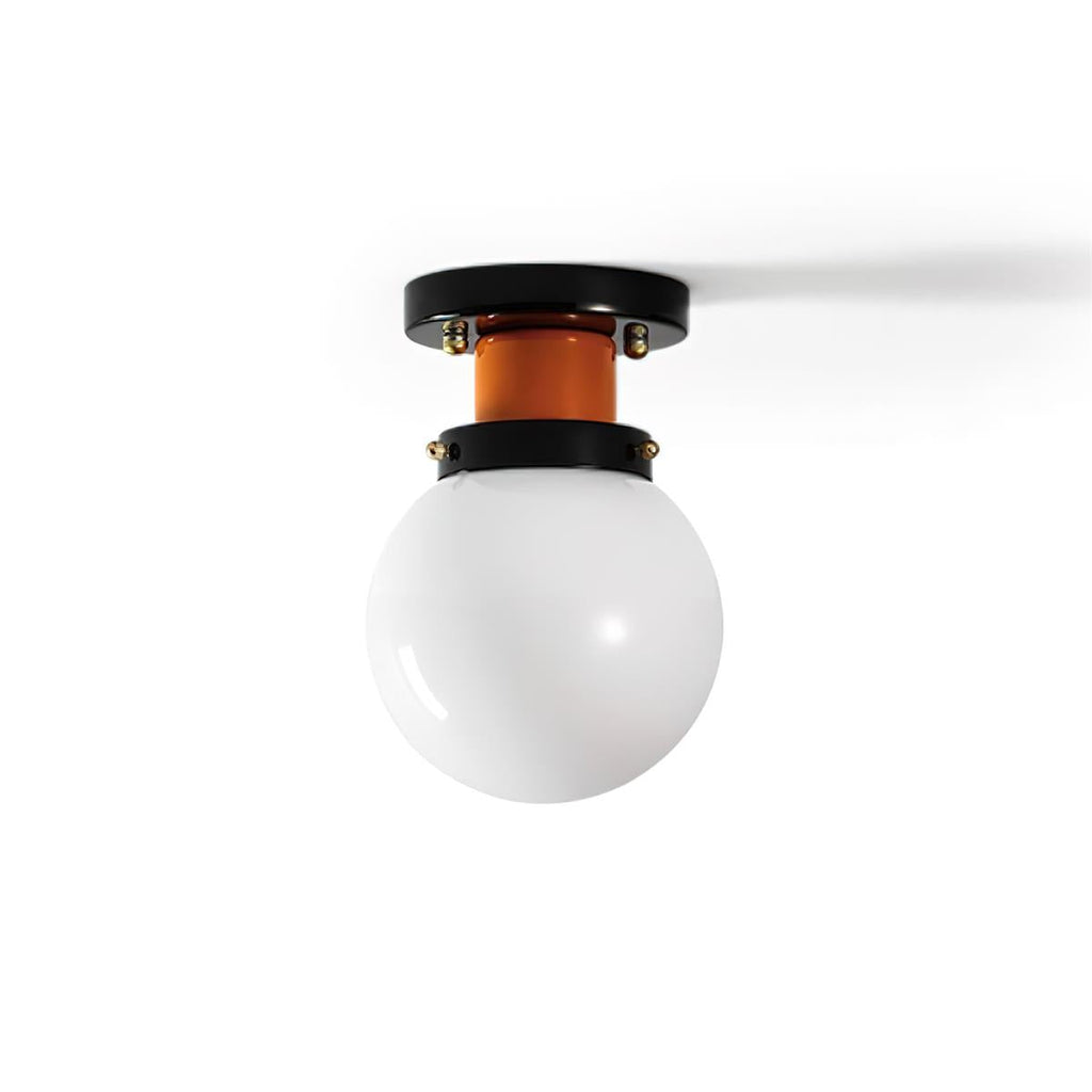 Aria Lumière de Plafond en verre Sphérique Orange et Noir - Neutralighting