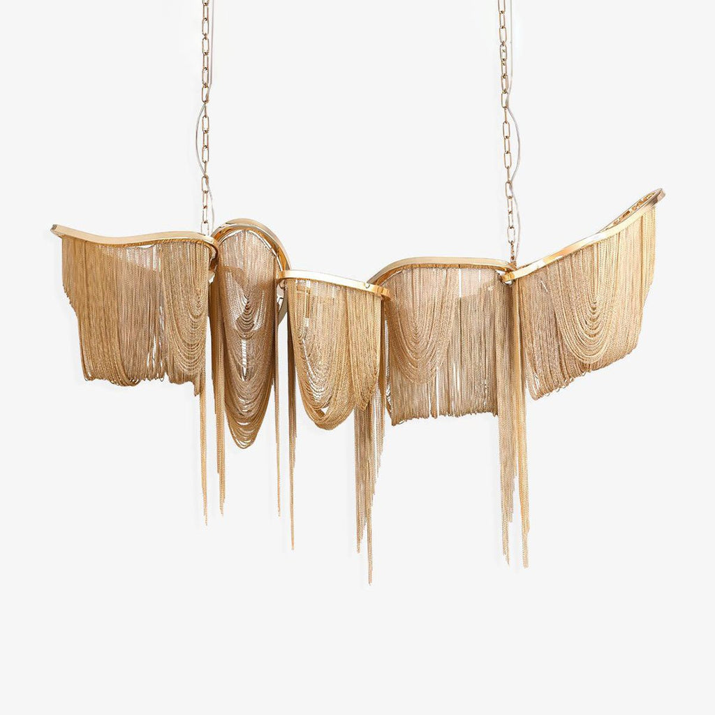 Solara Chandelier Franges Dorées - Neutralighting