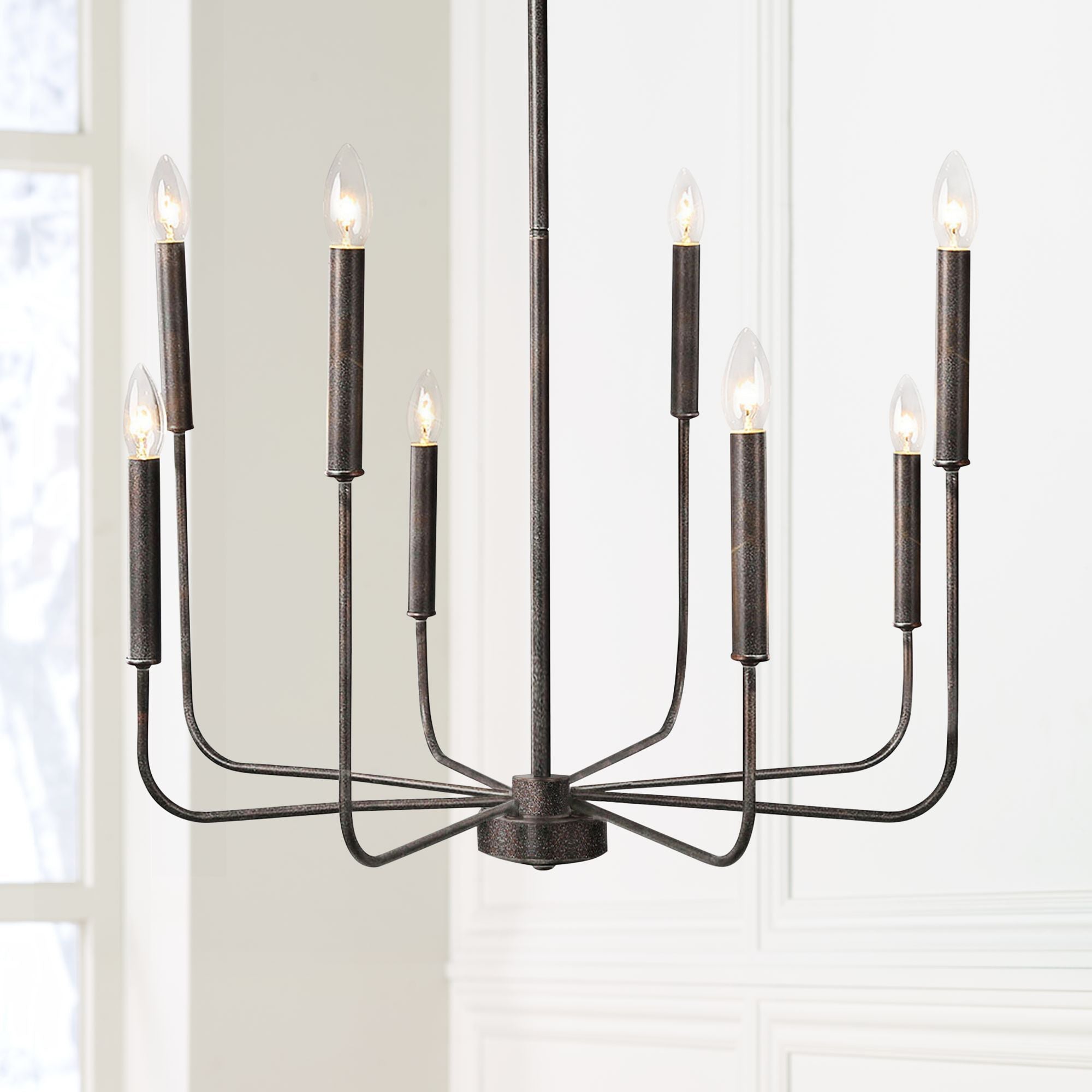Ulfuvys Chandelier Métal Industriel Moderne En Bougies - Neutralighting