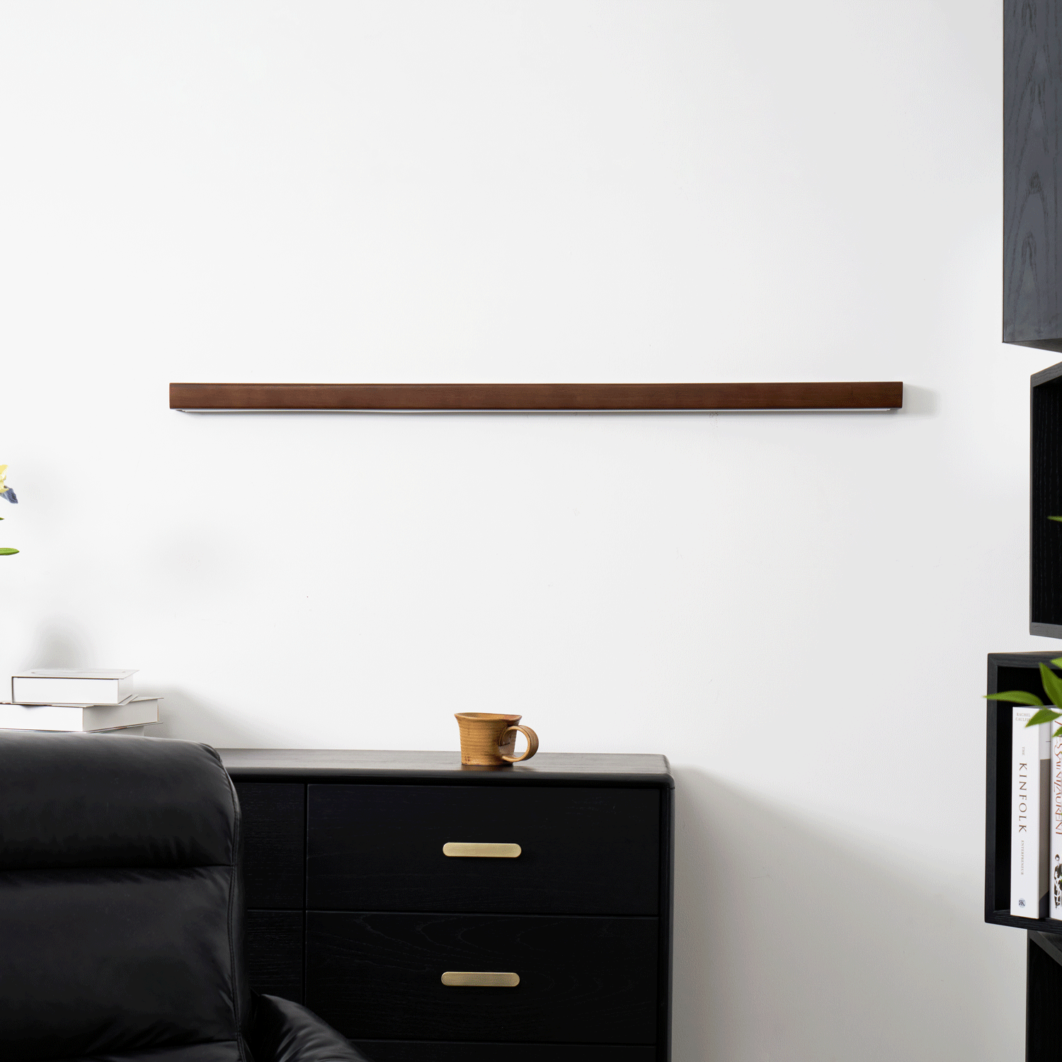 Lustra Applique Murale Linéaire Bois et LED Design Minimaliste - Neutralighting