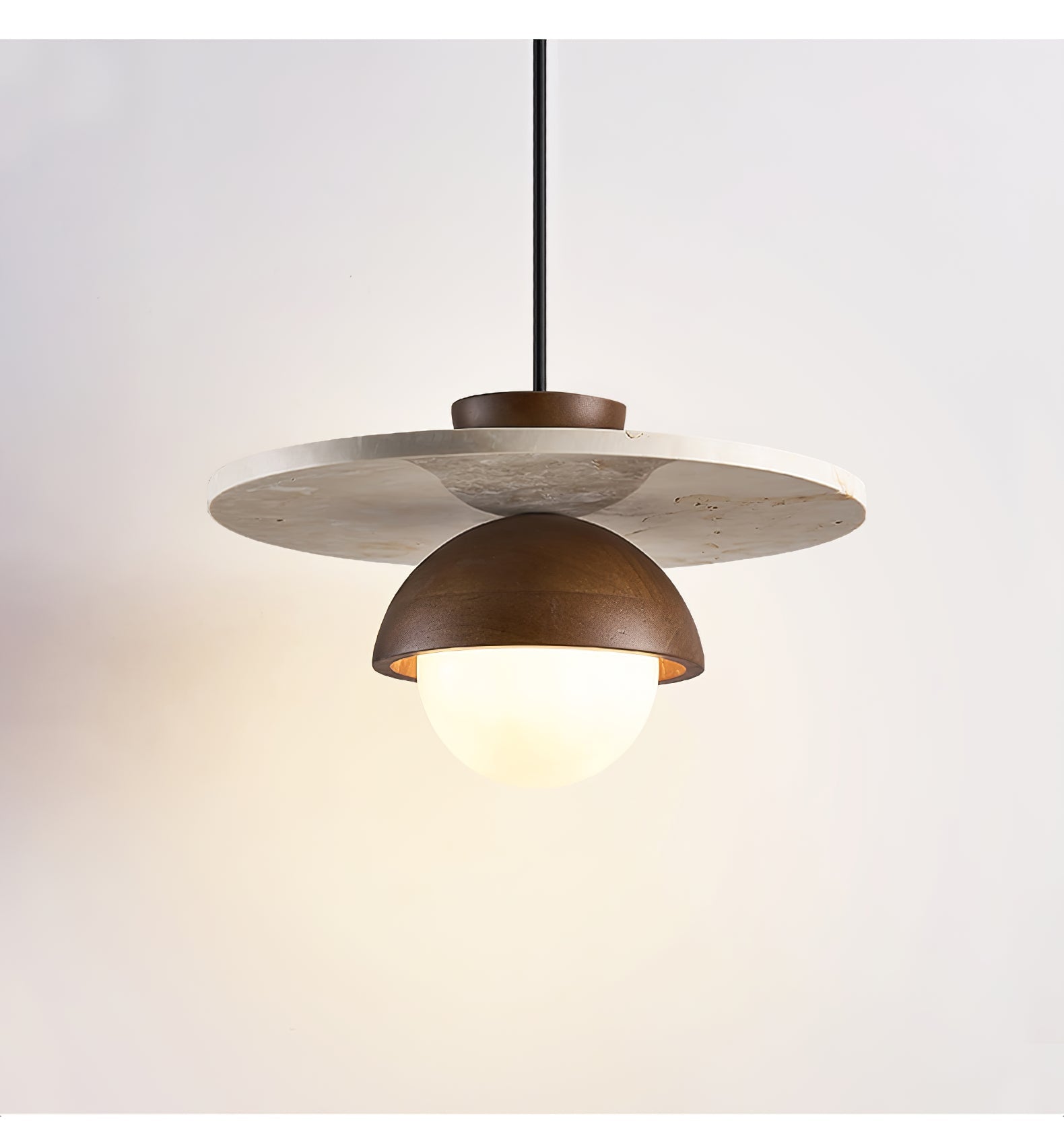 Vera Travertin Verre Pendentif Lumière Design - Neutralighting