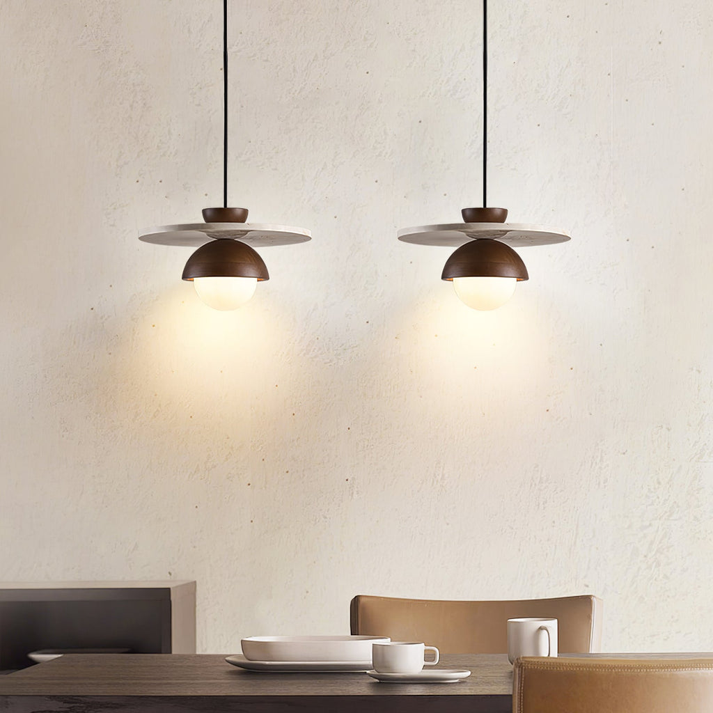 Vera Travertin Verre Pendentif Lumière Design - Neutralighting