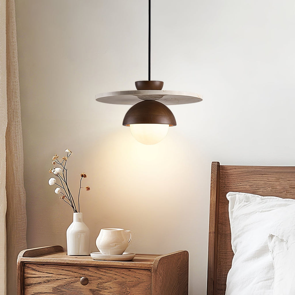 Vera Travertin Verre Pendentif Lumière Design - Neutralighting