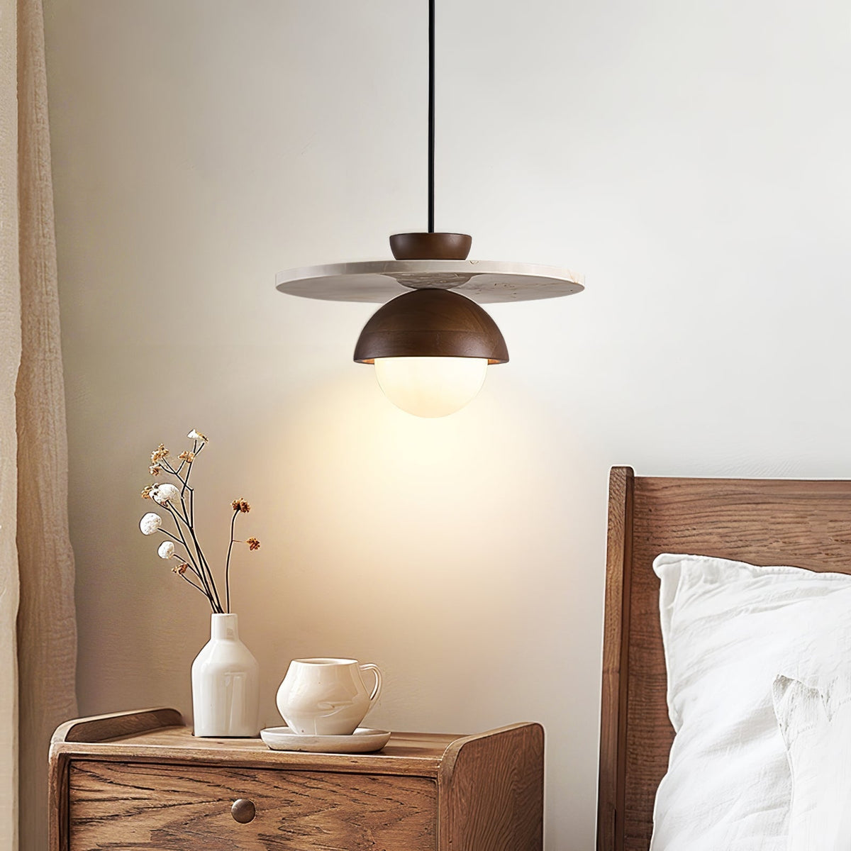 Vera Travertin Verre Pendentif Lumière Design - Neutralighting