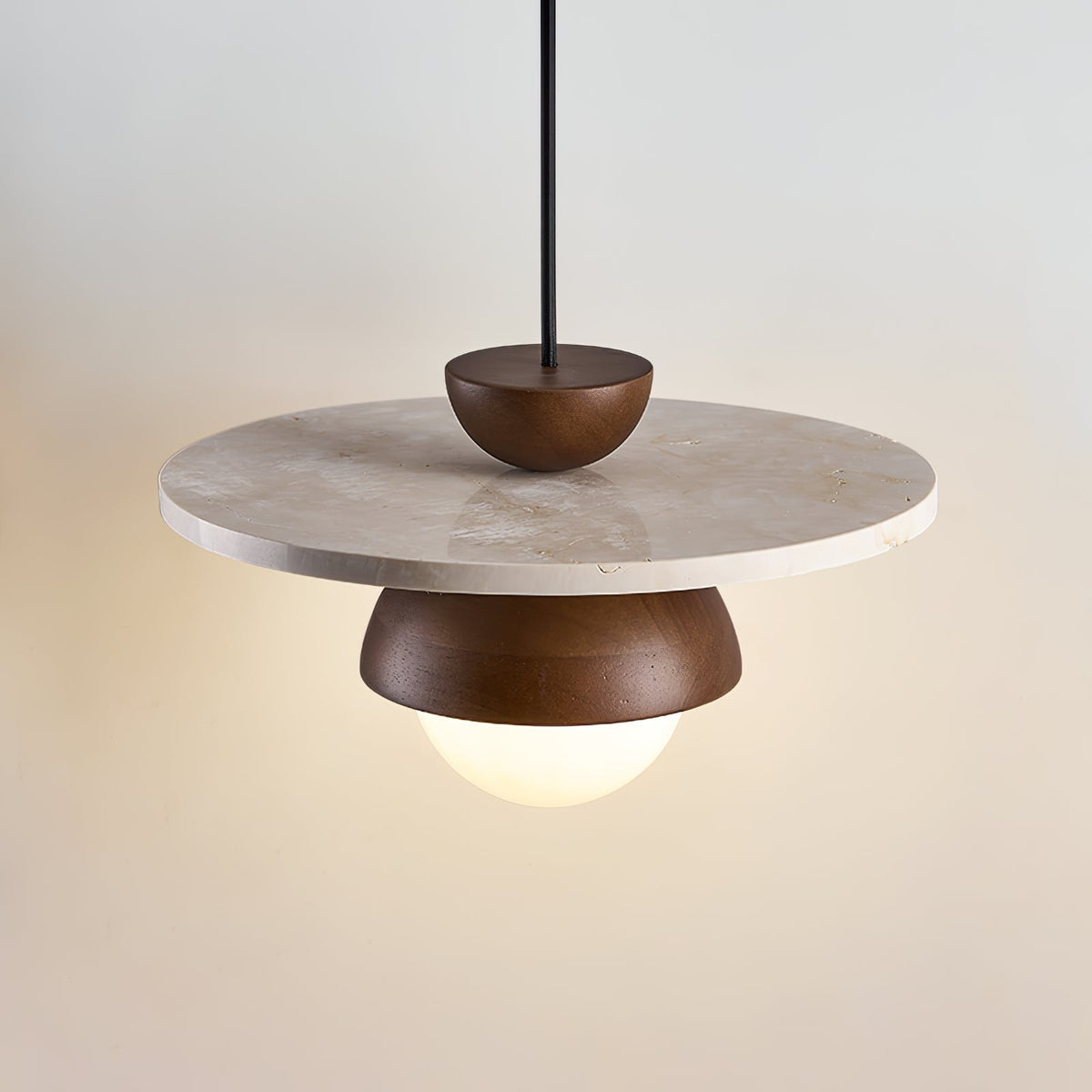 Vera Travertin Verre Pendentif Lumière Design - Neutralighting