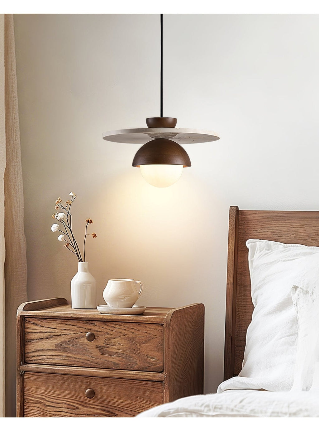 Vera Travertin Verre Pendentif Lumière Design - Neutralighting