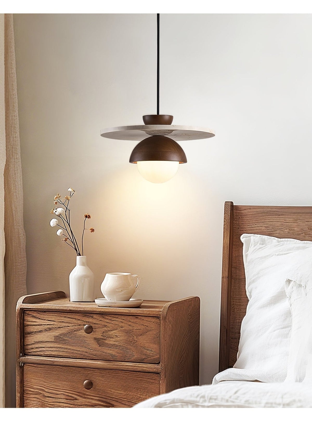 Vera Travertin Verre Pendentif Lumière Design - Neutralighting