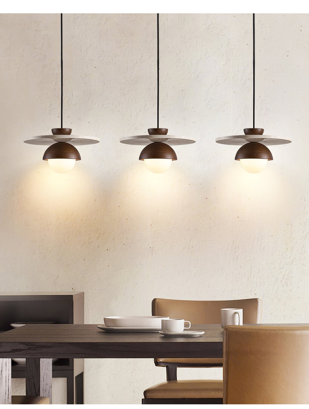 Vera Travertin Verre Pendentif Lumière Design - Neutralighting