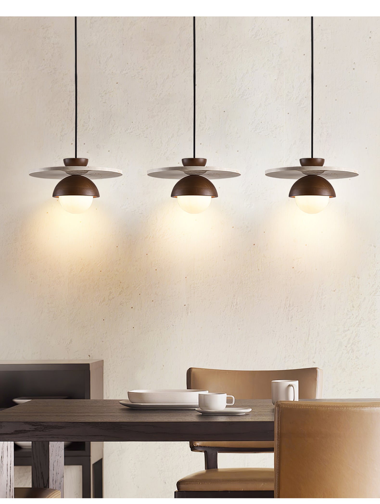 Vera Travertin Verre Pendentif Lumière Design - Neutralighting