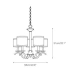 Vatnuvys Chandelier Métal Laiton Tissu Traditionnel Premium - Neutralighting