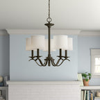 Vatnuvys Chandelier Métal Laiton Tissu Traditionnel Premium - Neutralighting