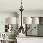 Vatnuvys Chandelier Métal Laiton Tissu Traditionnel Premium - Neutralighting