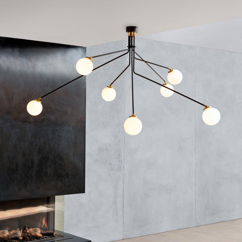 Vatnuvyo Moderne Minimaliste Laiton Métal Verre Plafonnier - Neutralighting