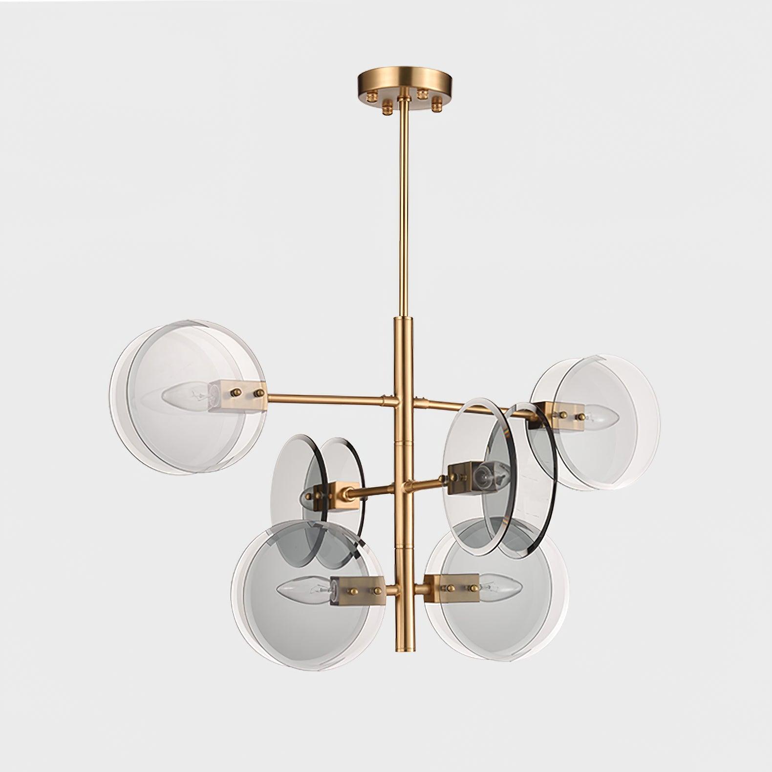 Aurora Chandelier en Verre Fumé Rond Superposé - Neutralighting