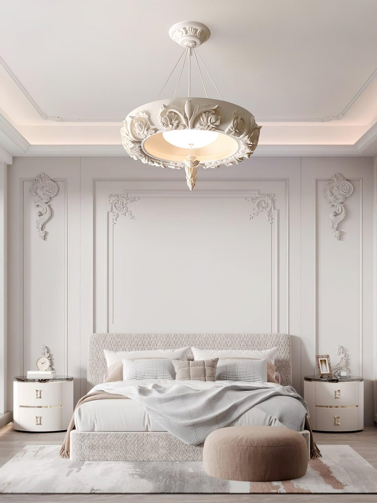 Rococo Chandelier Suspension en Plâtre - Neutralighting