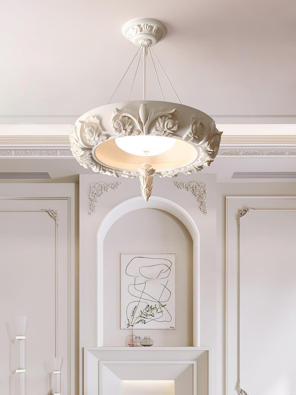 Rococo Chandelier Suspension en Plâtre - Neutralighting