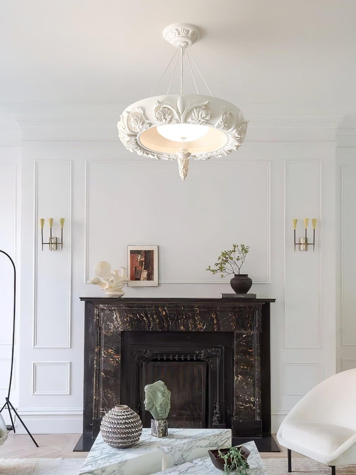 Rococo Chandelier Suspension en Plâtre - Neutralighting