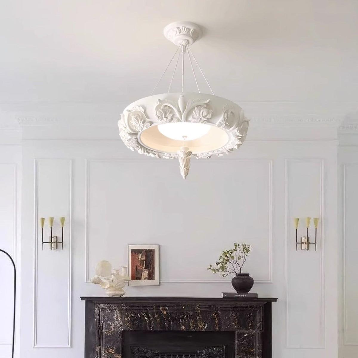Rococo Chandelier Suspension en Plâtre - Neutralighting