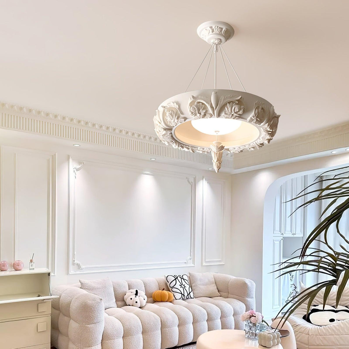 Rococo Chandelier Suspension en Plâtre - Neutralighting
