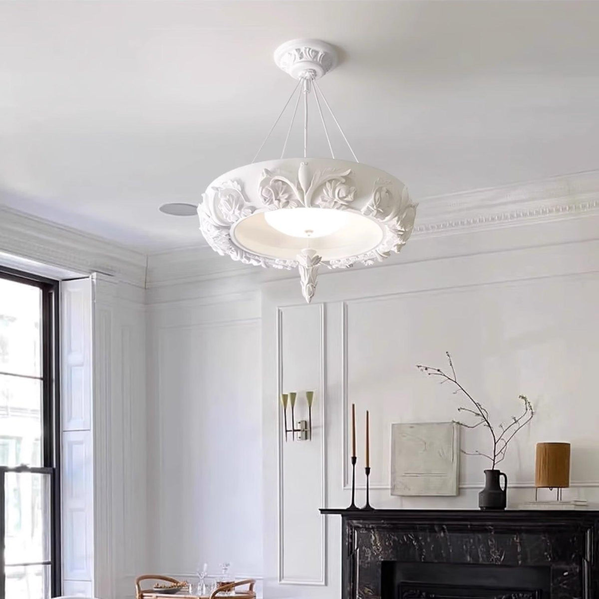 Rococo Chandelier Suspension en Plâtre - Neutralighting