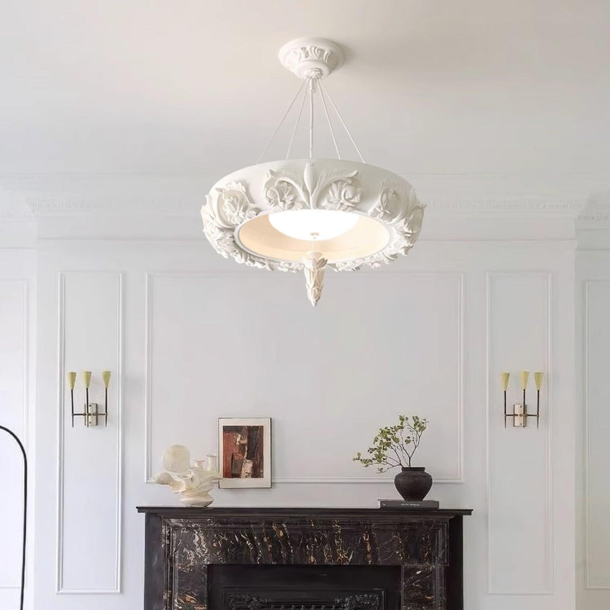 Rococo Chandelier Suspension en Plâtre - Neutralighting