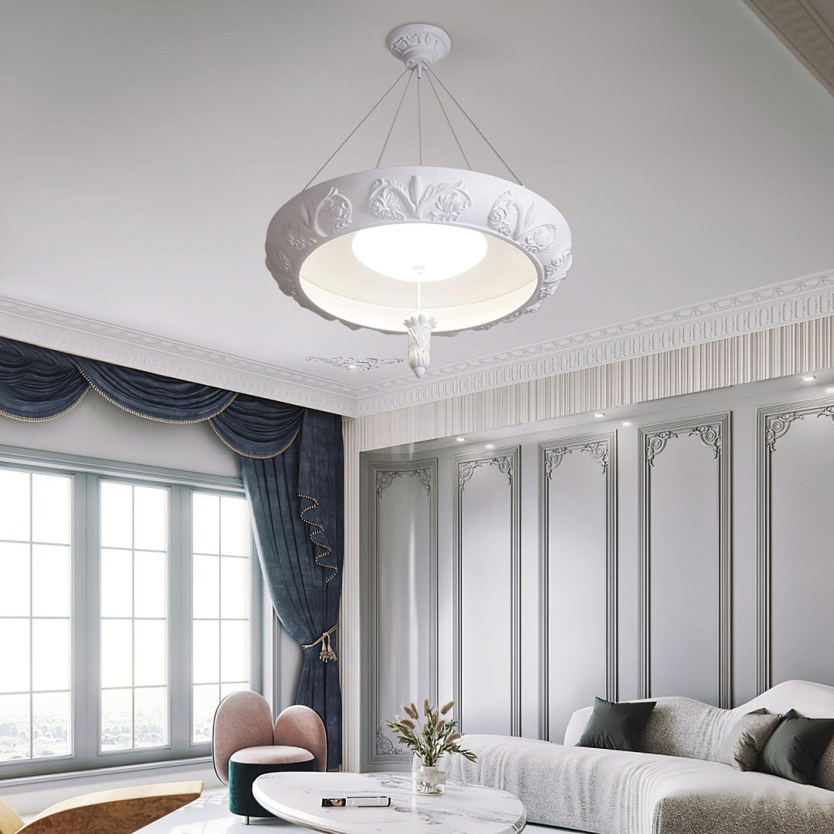 Rococo Chandelier Suspension en Plâtre - Neutralighting