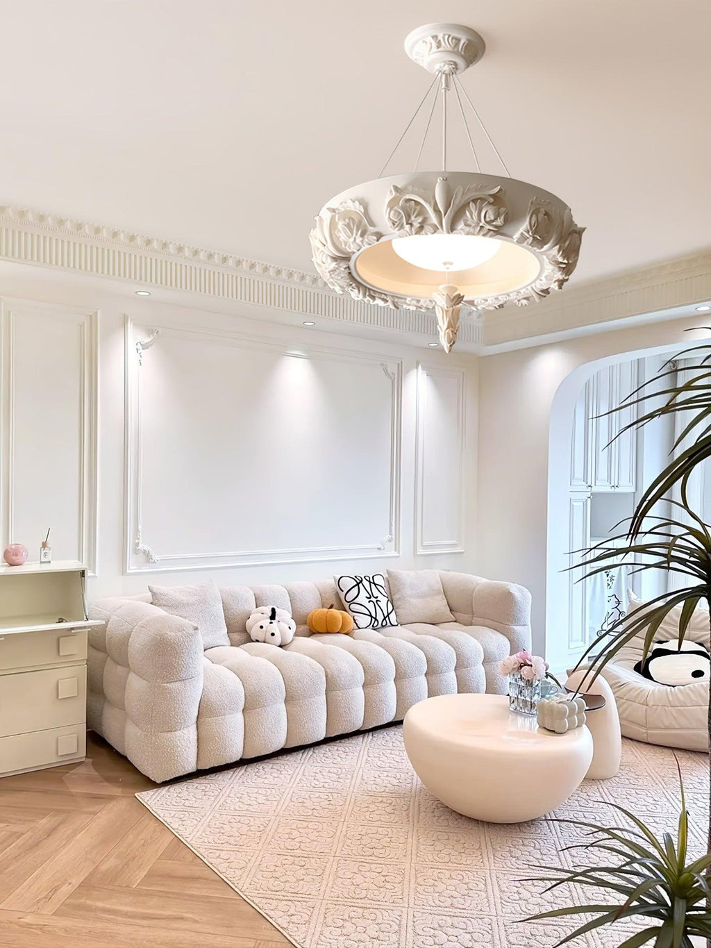 Rococo Chandelier Suspension en Plâtre - Neutralighting