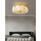 Zoruvys Sophistiqué Disque Plat Albâtre Verre Plafonnier - Neutralighting