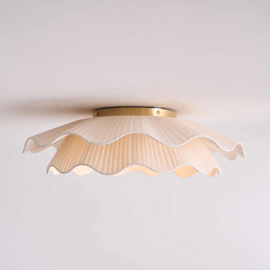 Mylirira Plafonnier en Laiton Tissu Vague Élégance Premium - Neutralighting