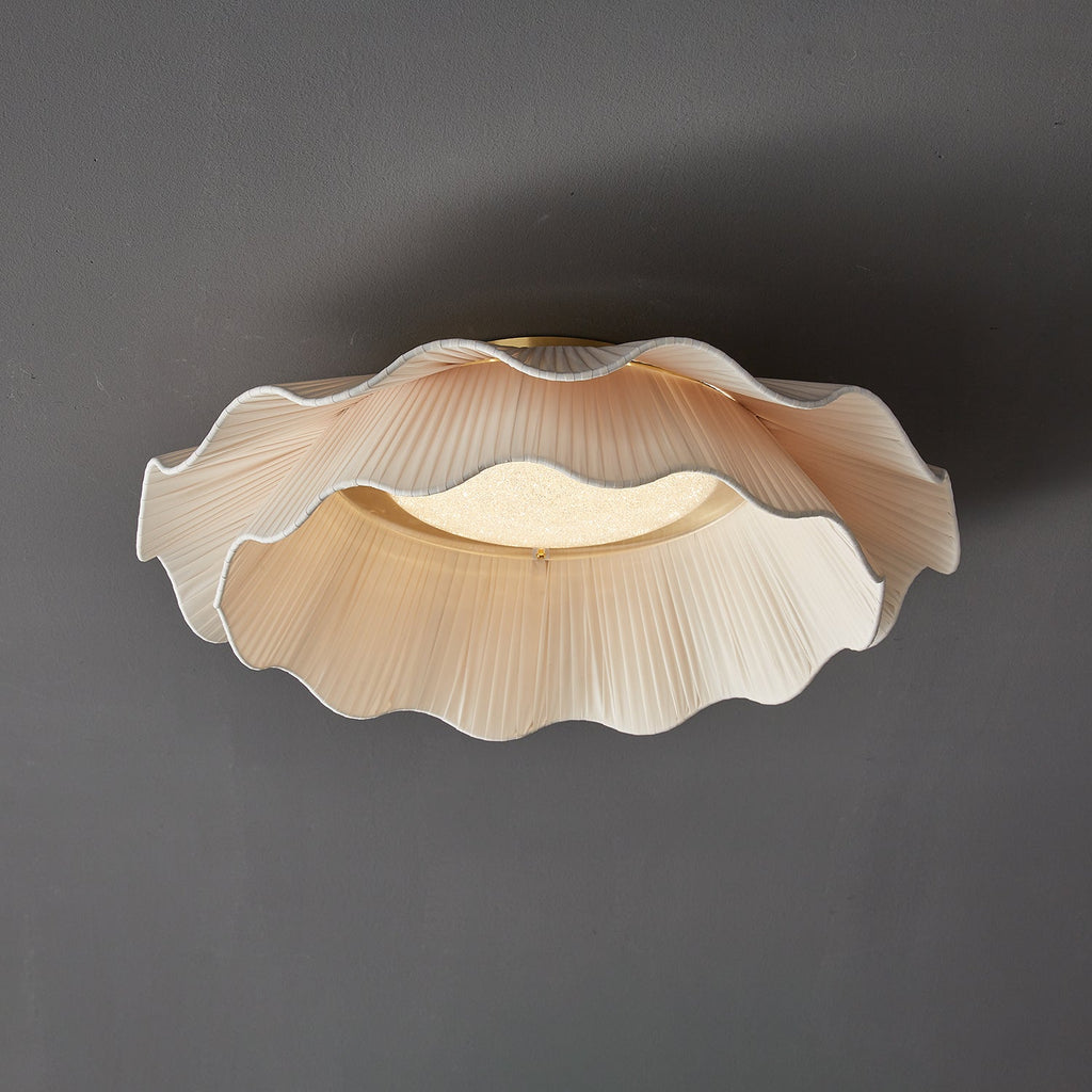 Mylirira Plafonnier en Laiton Tissu Vague Élégance Premium - Neutralighting