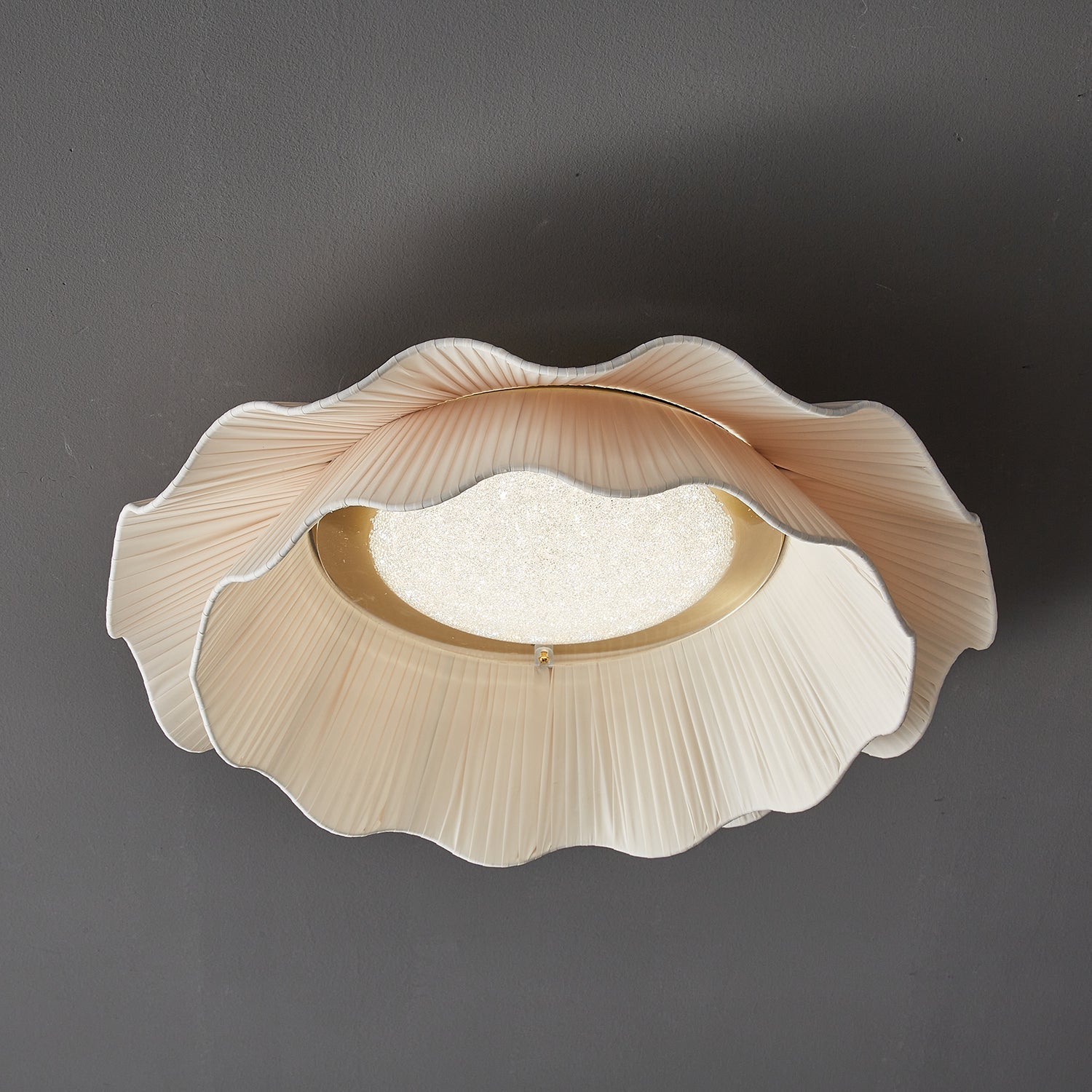 Mylirira Plafonnier en Laiton Tissu Vague Élégance Premium - Neutralighting