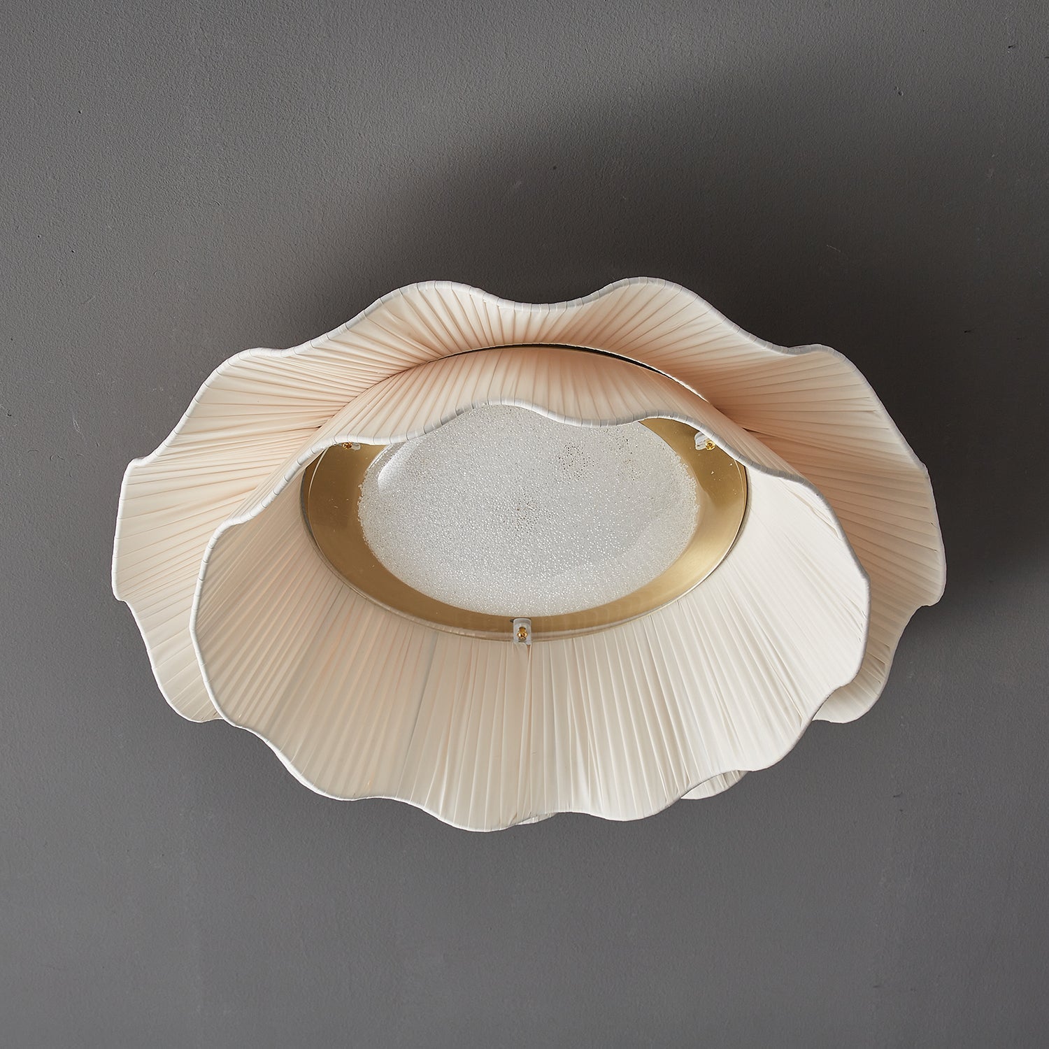 Mylirira Plafonnier en Laiton Tissu Vague Élégance Premium - Neutralighting