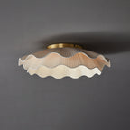 Mylirira Plafonnier en Laiton Tissu Vague Élégance Premium - Neutralighting