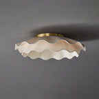 Mylirira Plafonnier en Laiton Tissu Vague Élégance Premium - Neutralighting