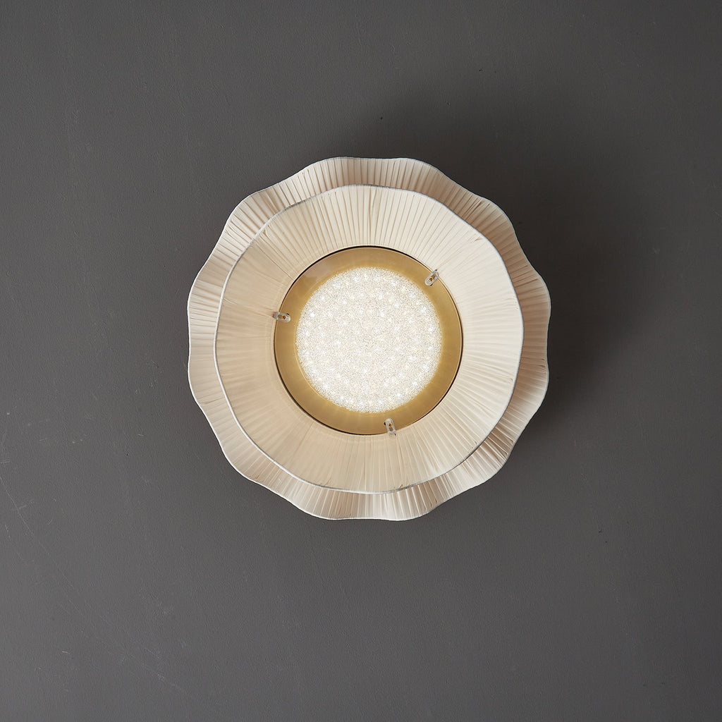 Mylirira Plafonnier en Laiton Tissu Vague Élégance Premium - Neutralighting