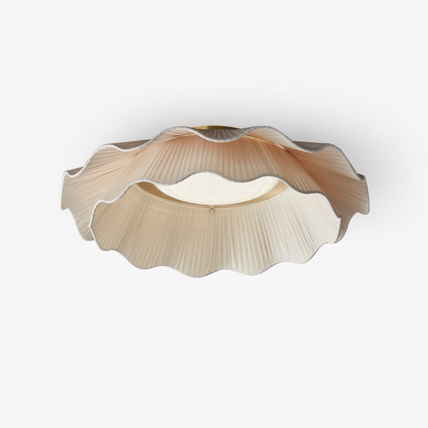 Mylirira Plafonnier en Laiton Tissu Vague Élégance Premium - Neutralighting
