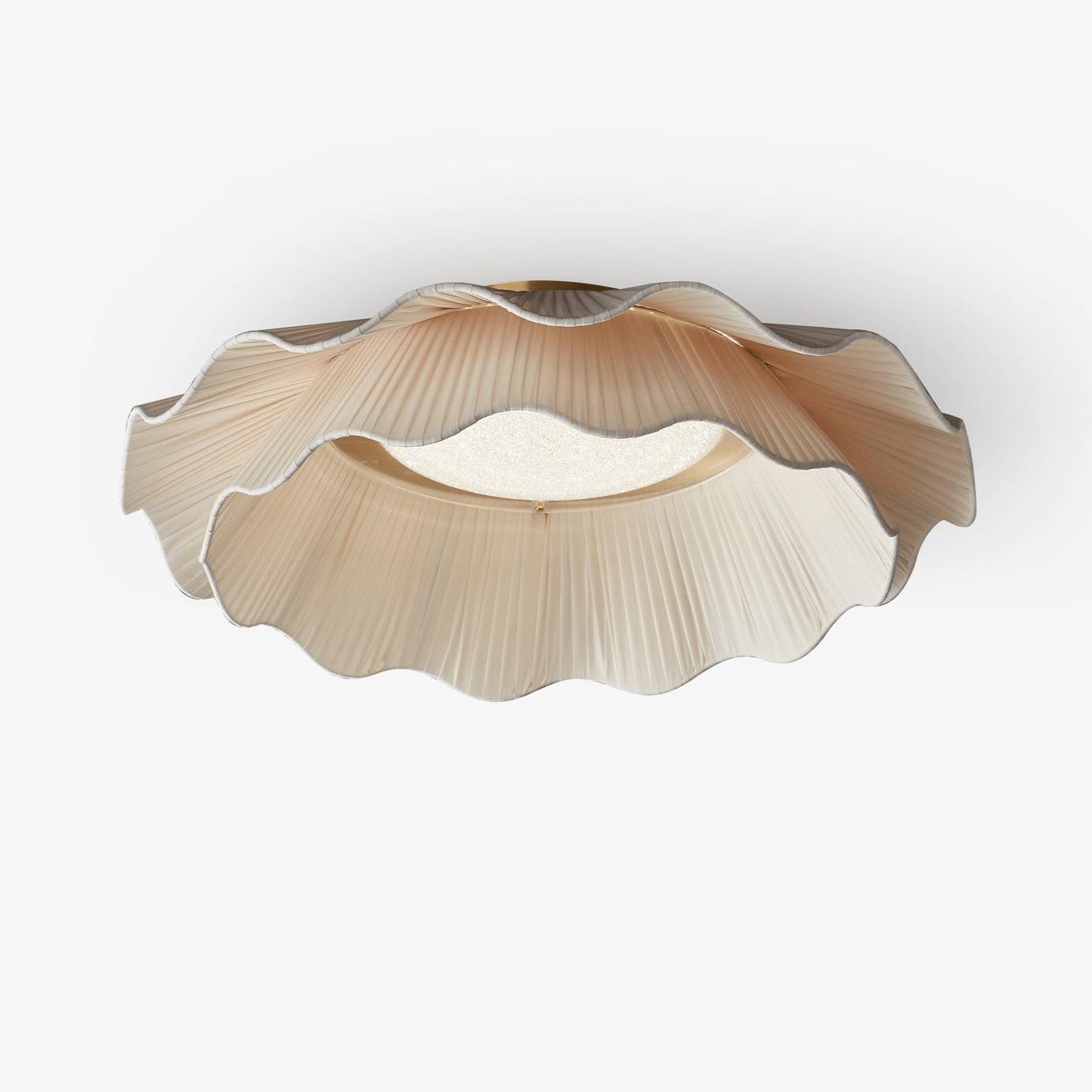 Mylirira Plafonnier en Laiton Tissu Vague Élégance Premium - Neutralighting