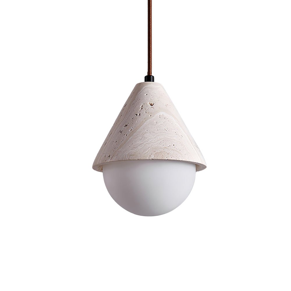 Cevynisra Suspension en Travertin Forme de Cône et Hémisphère - Neutralighting