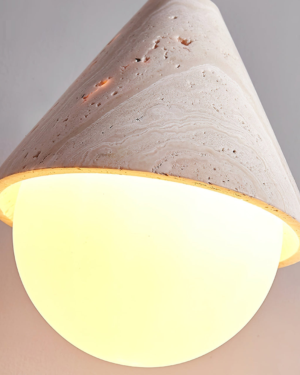 Cevynisra Suspension en Travertin Forme de Cône et Hémisphère - Neutralighting