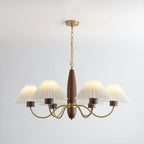 Lustra Chandelier Élégant en Noyer et Laiton - Neutralighting